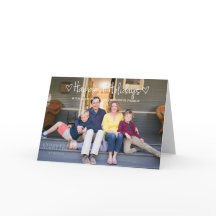 Witte gelukkigste Feestdagen Foto Wenskaart