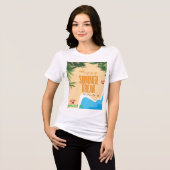 Witte gemengde beuken T-shirt. Tri-Blend Shirt (Voorkant volledig)
