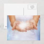 Witte genezingsvlam: handen door genezing briefkaart (Voorkant / Achterkant)