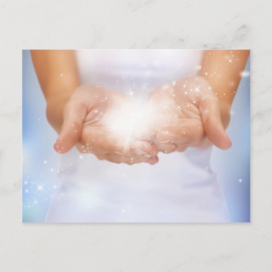 Witte genezingsvlam: handen door genezing briefkaart (Voorkant)