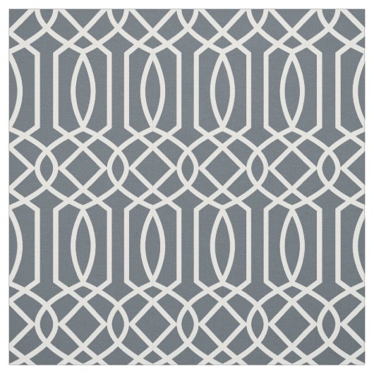 Witte geometrie op donkere achtergrondstof stof (Swatch)