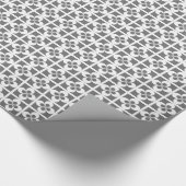 Witte geometrische bloemen op grijs cadeaupapier (Hoek)