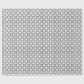Witte geometrische bloemen op grijs cadeaupapier (Vlak)