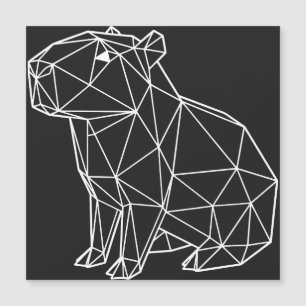 Witte Geometrische Capybara in Minimalistische Ori