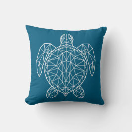 Witte geometrische draadframe zeeschildpad kussen