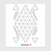 Witte geometrische driehoeken sticker (Vel)