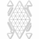 Witte geometrische driehoeken sticker (Voorkant)