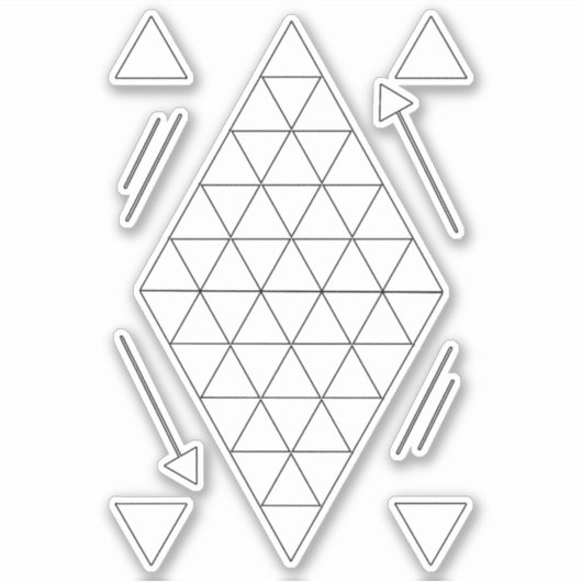 Witte geometrische driehoeken sticker (Voorkant)