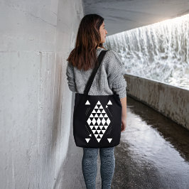 Witte geometrische driehoeken tote bag