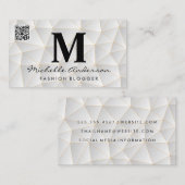 Witte geometrische driehoeken | Visitekaartje QR-c (Voorkant / Achterkant)