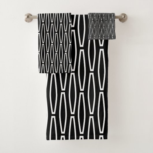 Witte geometrische herhaling bad handdoek (Insitu)