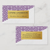 Witte geometrische patronen | Textielwand Visitekaartje (Voorkant / Achterkant)