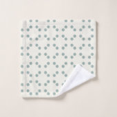 Witte geometrische print met groen-blauwe stippen bad handdoek (Wasdoekje)