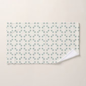 Witte geometrische print met groen-blauwe stippen bad handdoek (Handdoek)