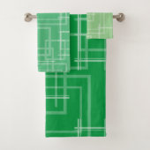 Witte Geometrische snijdende willekeurige vierkant Bad Handdoek (Insitu)