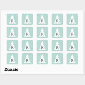 Witte geometrische structuur op Mint Green Custom  Vierkante Sticker (Vel)