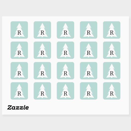 Witte geometrische structuur op Mint Green Custom Vierkante Sticker (Vel)