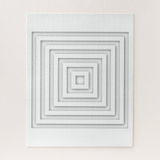Witte geometrische vierkant legpuzzel (Verticaal)
