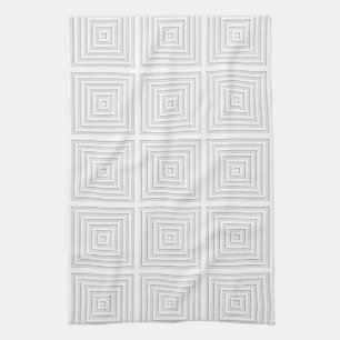 Witte geometrische vierkant theedoek