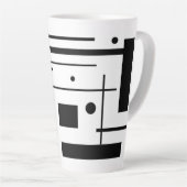 Witte geometrische vormen op aangepaste latte Mok (Rechterhoek)