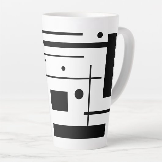 Witte geometrische vormen op aangepaste latte Mok (Rechterhoek)