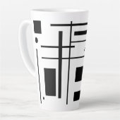 Witte geometrische vormen op aangepaste latte Mok (Linkerhoek)