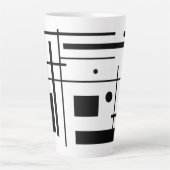 Witte geometrische vormen op aangepaste latte Mok (Voorkant)