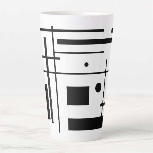 Witte geometrische vormen op aangepaste latte Mok (Voorkant)