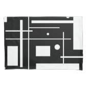 Witte geometrische vormen op Hoesje met zwarte loo Kussensloop (Voorkant)