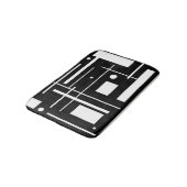 Witte geometrische vormen op zwarte bath mat (Gekanteld)