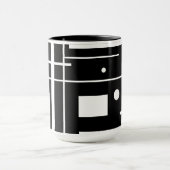 Witte geometrische vormen op zwarte koffie Mok (Midden)