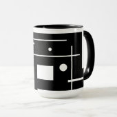 Witte geometrische vormen op zwarte koffie Mok (Voorkant rechts)