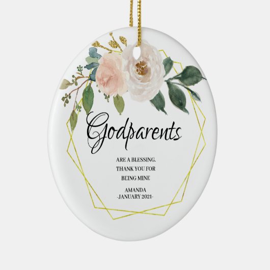 Witte gepersonaliseerde kerstavond keramisch ornament (Rechts)