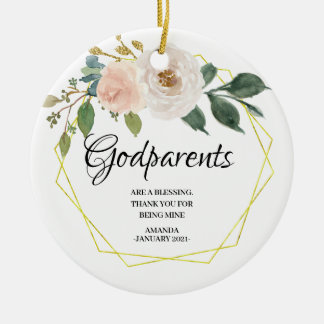 Witte gepersonaliseerde kerstavond keramisch ornament
