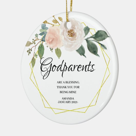 Witte gepersonaliseerde kerstavond keramisch ornament (Links)