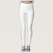 Witte gepersonaliseerde leggings verspreiden vrien (Voorkant)