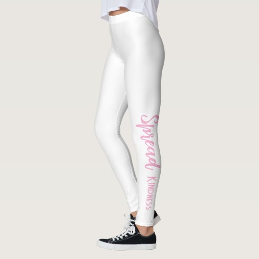 Witte gepersonaliseerde leggings verspreiden vrien (Links)