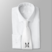 Witte gepersonaliseerde monogram en naam stropdas (Gebonden)