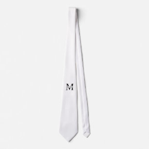 Witte gepersonaliseerde monogram en naam stropdas