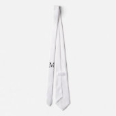 Witte gepersonaliseerde monogram en naam stropdas (Achterkant)