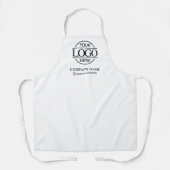 Witte gepersonaliseerde schort met logo aangepast  (Voorkant)