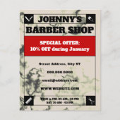 Witte, geplateerde barber-achtige flyer (Voorkant)