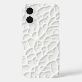 Witte gepreste iPhone-hoes met abstracte textuur iPhone 16 Hoesje