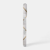Witte Gequilteerde Leren & Gouden Stiksels Hoesje iPhone 16 Hoesje (Rechterkant)