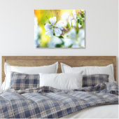 Witte Geranium Bloem Bloeiende Zomer Scène Foto Canvas Afdruk (Insitu (Slaapkamer))