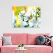 Witte Geranium Bloem Bloeiende Zomer Scène Foto Canvas Afdruk (Insitu (Woonkamer))
