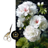 Witte Geranium Bloem Decoupage Tissuepapier