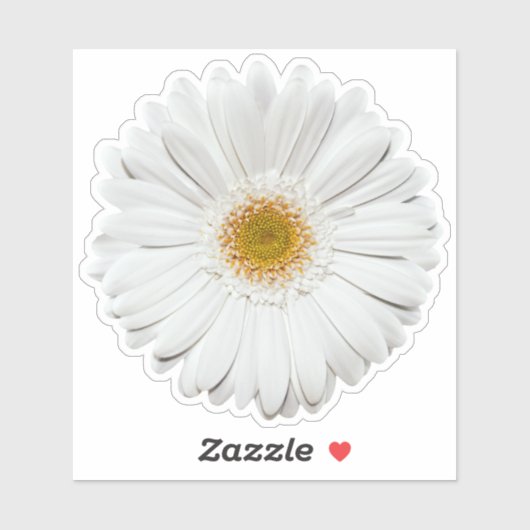 Witte Gerber Daisy Flower Kiss-Cut Sticker (Vel)