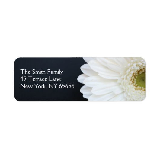 Witte Gerber Daisy retour adreslabels Etiket (Voorkant)