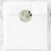 Witte Gerbera aangepaste envelop afdichtingen Ronde Sticker (Tas)